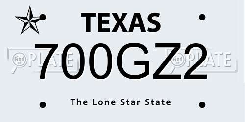 700GZ2 Texas License Plate