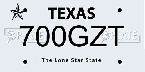 700GZT Texas License Plate