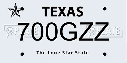 700GZZ Texas License Plate