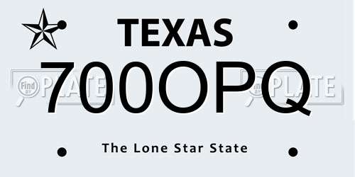 700OPQ Texas License Plate