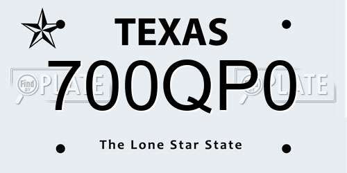 700QP0 Texas License Plate