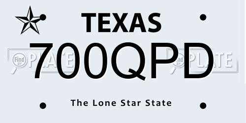 700QPD Texas License Plate