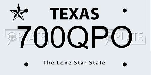 700QPO Texas License Plate