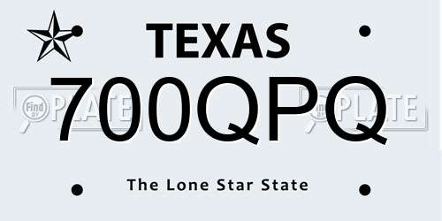 700QPQ Texas License Plate