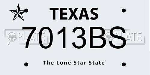 7013BS Texas License Plate
