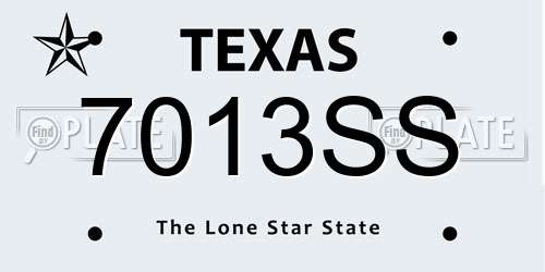7013SS Texas License Plate