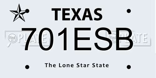 701ESB Texas License Plate