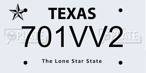 701VV2 Texas License Plate