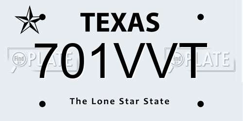 701VVT Texas License Plate