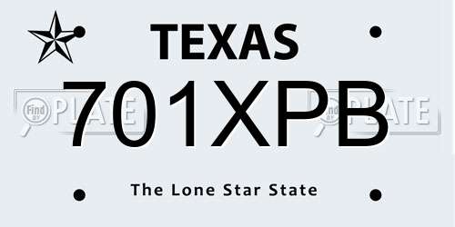 701XPB Texas License Plate