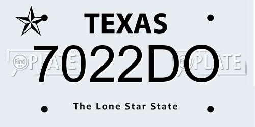 7022DO Texas License Plate
