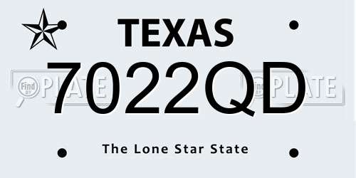 7022QD Texas License Plate