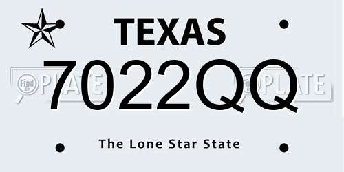7022QQ Texas License Plate