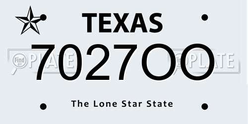 7027OO Texas License Plate