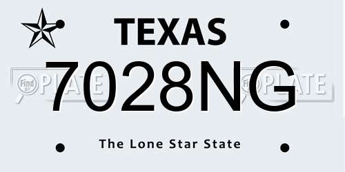 7028NG Texas License Plate