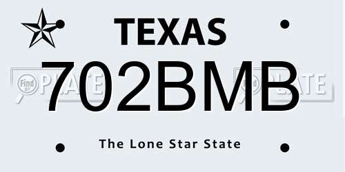 702BMB Texas License Plate