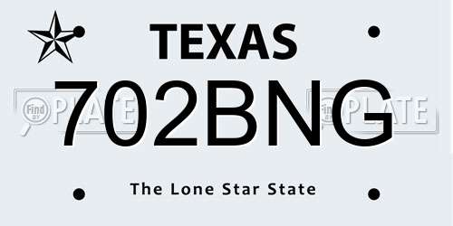 702BNG Texas License Plate