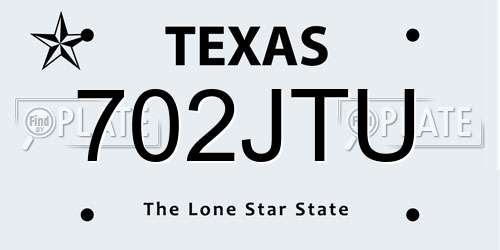 702JTU Texas License Plate