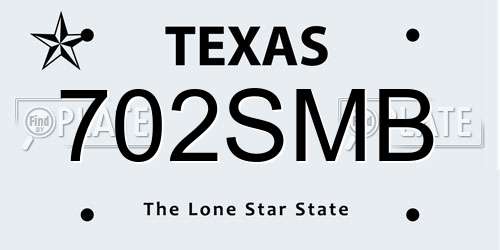 702SMB Texas License Plate