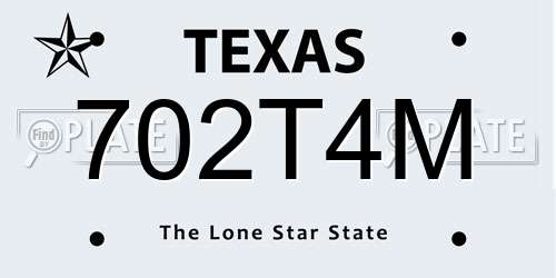 702T4M Texas License Plate