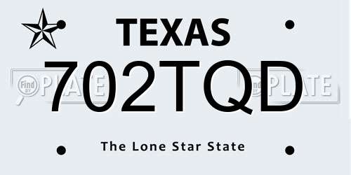 702TQD Texas License Plate