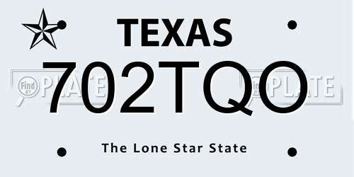 702TQO Texas License Plate