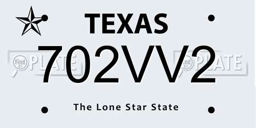 702VV2 Texas License Plate