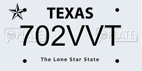 702VVT Texas License Plate