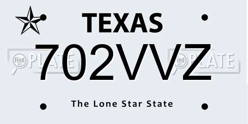 702VVZ Texas License Plate