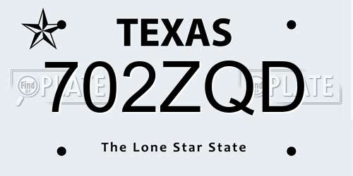 702ZQD Texas License Plate