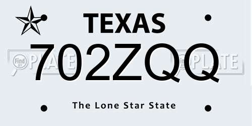 702ZQQ Texas License Plate