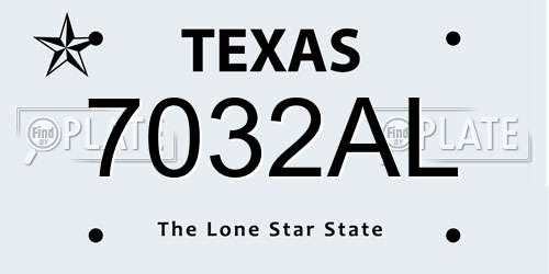 7032AL Texas License Plate
