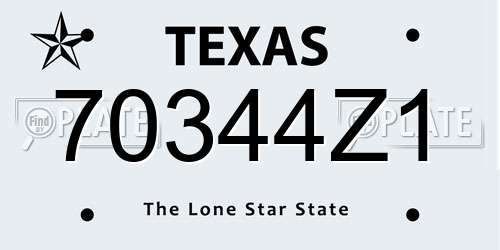 70344Z1 Texas License Plate