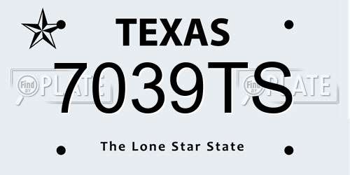 7039TS Texas License Plate