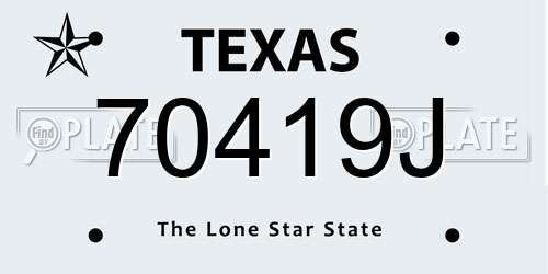 70419J Texas License Plate