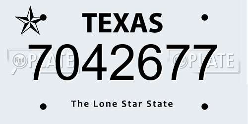 7042677 Texas License Plate