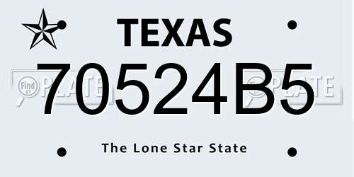 70524B5 Texas License Plate
