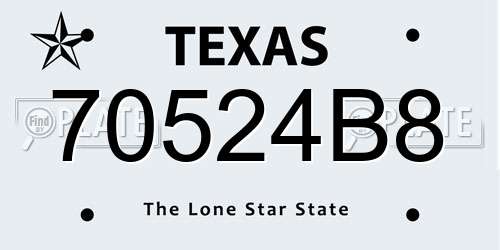 70524B8 Texas License Plate