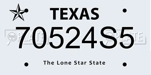 70524S5 Texas License Plate