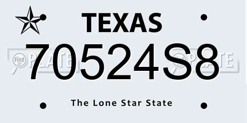 70524S8 Texas License Plate