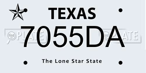 7055DA Texas License Plate