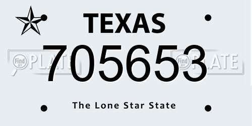 705653 Texas License Plate