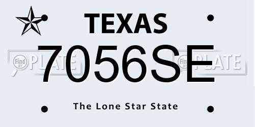 7056SE Texas License Plate