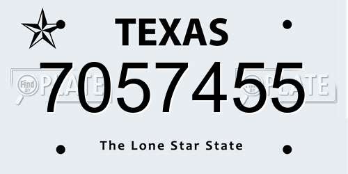 7057455 Texas License Plate