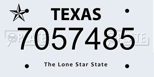 7057485 Texas License Plate