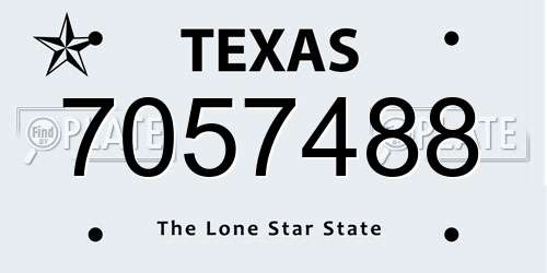 7057488 Texas License Plate
