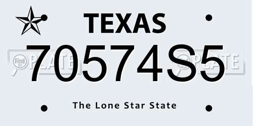 70574S5 Texas License Plate