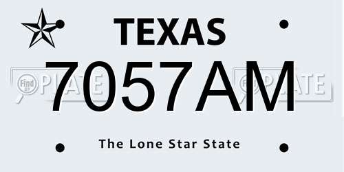 7057AM Texas License Plate