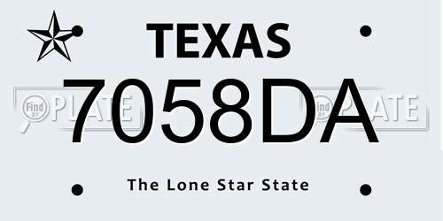 7058DA Texas License Plate