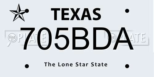705BDA Texas License Plate